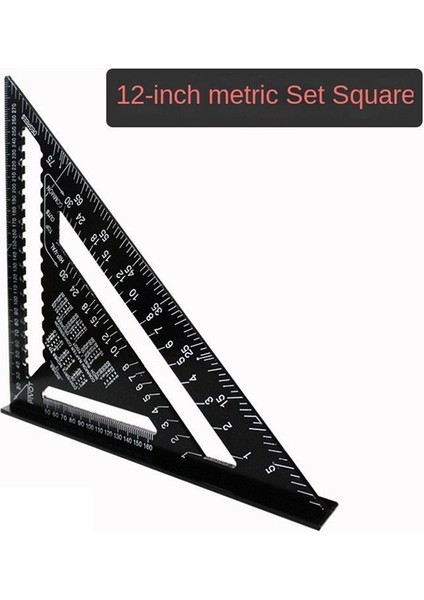 Üçgen Kare 12 Inç Ölçüm Aletleri Alüminyum Ağaç Işleme Aletleri Inç Kare 90 Derece Kalın (Yurt Dışından) fiyatları