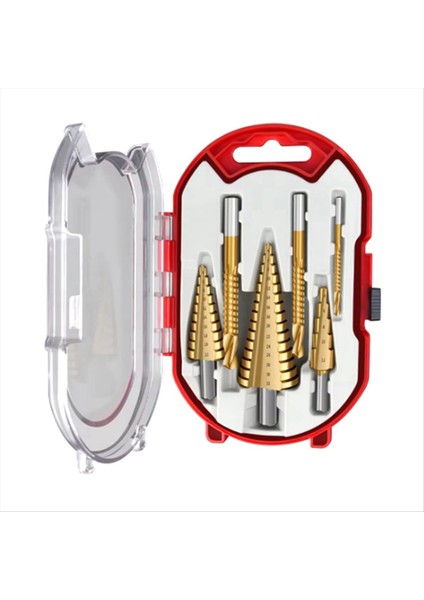 6 Adet Set Titanyum Kaplamalı Pagoda Matkap Testere Tezgah Matkap Ağaç Işleme Deliği Genişleme Groove Plastik Kutu Set Ahşap Sondaj (Yurt Dışından)