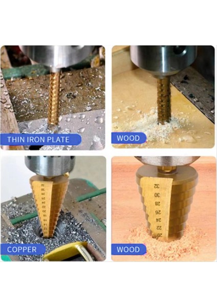 6 Adet Set Titanyum Kaplamalı Pagoda Matkap Testere Tezgah Matkap Ağaç Işleme Deliği Genişleme Groove Plastik Kutu Set Ahşap Sondaj (Yurt Dışından) fiyatları