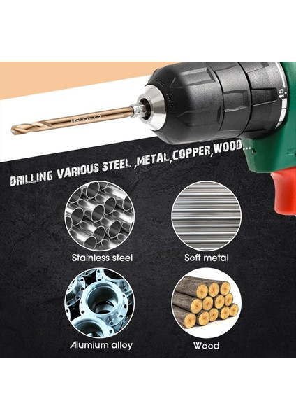 Kobalt Matkap Bitleri Sertleştirilmiş Çelik Ahşap Döküm Hızlı Metal Matkap Bit (3/16 Inç 30 Pc) (Yurt Dışından) modelleri