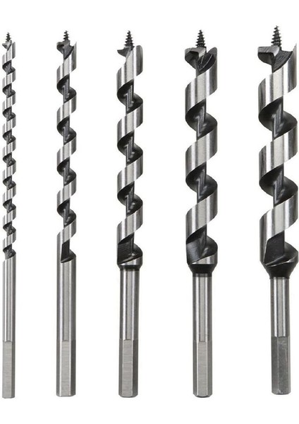 5pcs Ahşap Matkap Bit 9 Inç Uzunlukta Vidalı Nokta Hex-Shank Matkap Derin Delek Ağaç Işleme Kesici (Yurt Dışından)