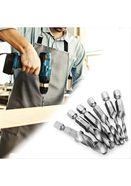 6pcs M3 M4 M5 M6 M8 M10 Hızlı Çelik Titanyum Kaplama Kompozit Musluk Matkap ve Tap Entegre Makine Musluk (Yurt Dışından) indirimleri