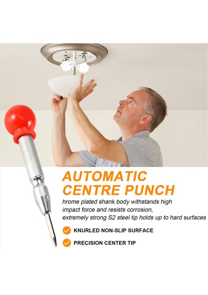 1pcs Hss Center Punch Stator Yumruk Otomatik Merkez Pim Yumruk Yay Yüklü Işaretleme Sondaj Aracı Koruyucu Bir Kılıf Kırmızısı ve Gümüş (Yurt Dışından) indirimleri