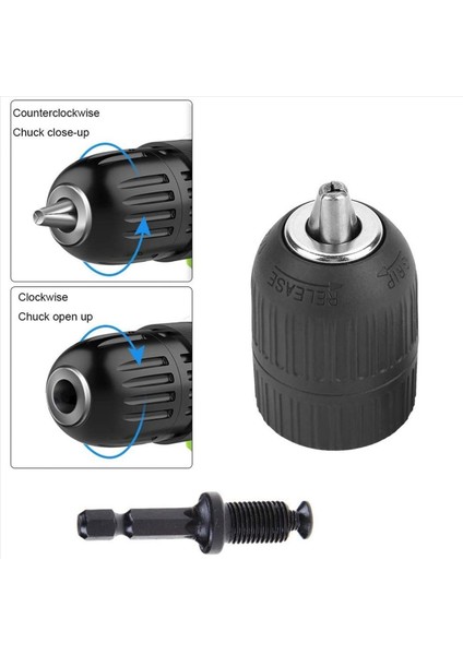 2 Adet Elle Sıkıştırma Seti Adaptör Ağır Hizmet Tipi 10MM Anahtarsız Matkap Adaptör Donanım Aletleri ile (Yurt Dışından) fiyatları