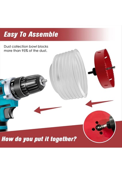 Alışmaz Işıklar Için Toz Kasesi ile 6 Inç Delik Testere Alçıpan Için 3/8in Hex Mandrel Matkap Toz Kase Tavan Sondajı (Yurt Dışından) fırsatları