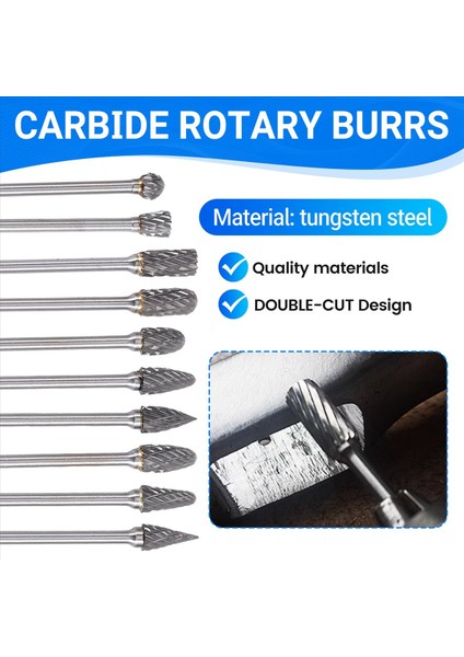 Çift Kesilmiş Karbür Rotary Çapak Seti 20PCS Kalıp Öğütücü Bitler 1/8 Inç Saplı Tungsten Karbür Kesme Çapakları Ahşap Çalışma Için (Yurt Dışından) fırsatları