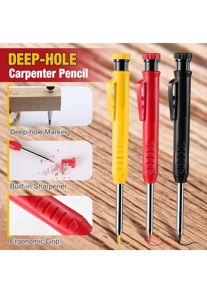 Tuval Kasası ile Ayarlanan Mekanik Marangoz Kalemler Mimar Ahşap Işleme Için Derin Delik Işaretçisi Inşaat Kalemleri (Yurt Dışından) fiyatları