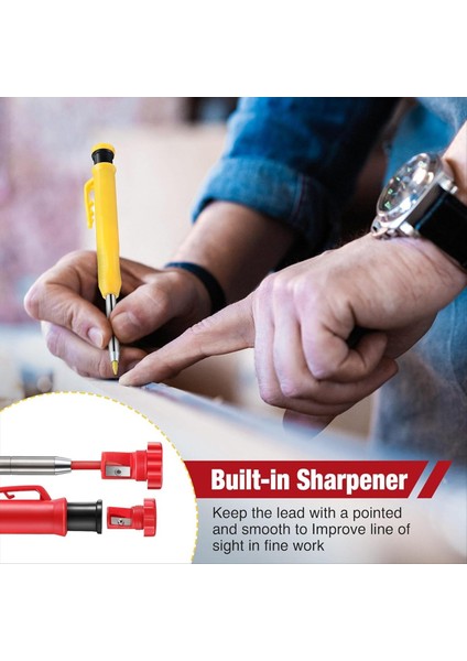 Tuval Kasası ile Ayarlanan Mekanik Marangoz Kalemler Mimar Ahşap Işleme Için Derin Delik Işaretçisi Inşaat Kalemleri (Yurt Dışından) fırsatları