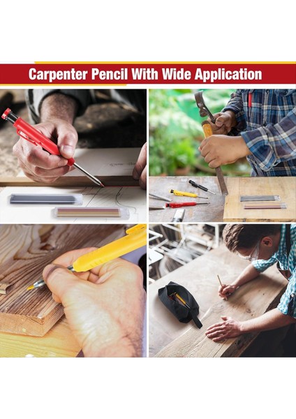 Tuval Kasası ile Ayarlanan Mekanik Marangoz Kalemler Mimar Ahşap Işleme Için Derin Delik Işaretçisi Inşaat Kalemleri (Yurt Dışından) indirimleri