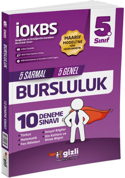 Gizli 5.Sınıf İOKBS Bursluluk 10 Deneme Sınavı Gizli Yayınları fiyatları