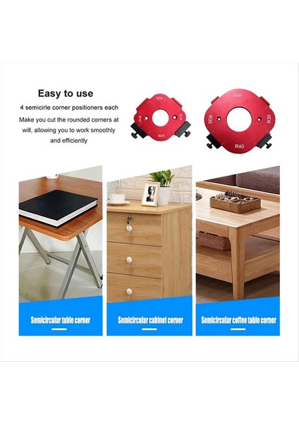 4 1 Arada Ark Açısı Konumlandırma Şablonu Yönlendirici Köşe Yarıçapı Şablonu Köşe Yarıçapı Jig Yönlendirici Şablonu Yeniden Kullanılabilir 10-25R (Yurt Dışından) indirimleri