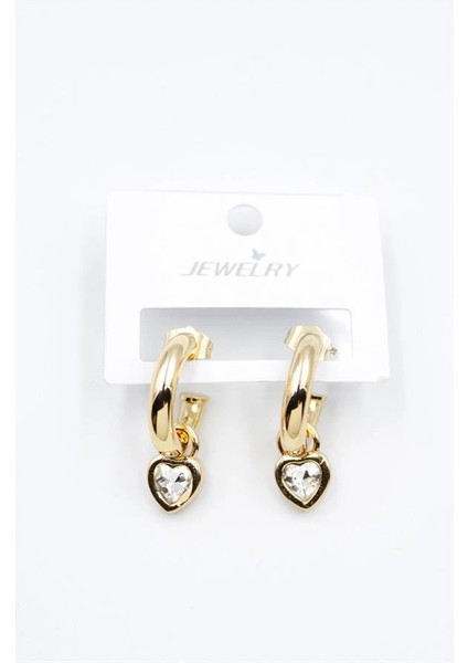 Litaetrend Kalp Halka Küpe - Beyaz