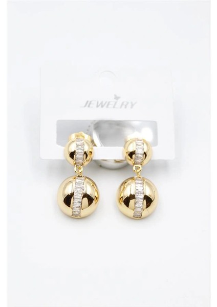 Litaetrend Baget Taşlı Küpe - Altın