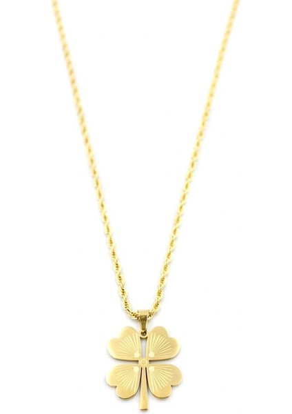 Litaetrend Yonca Kolye- 45CM - Altın