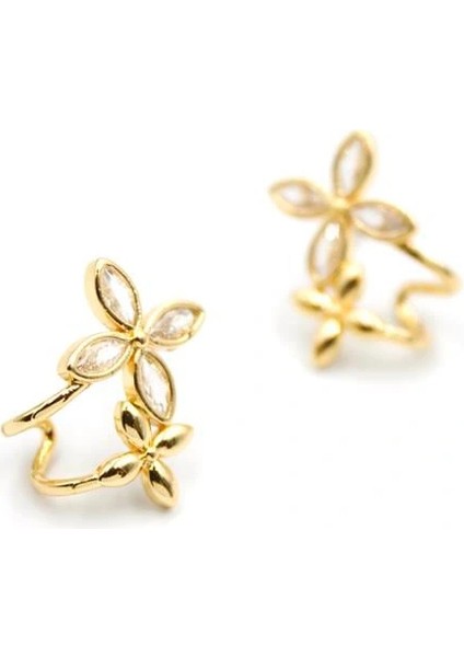 Litaetrend Çoklu Çiçek Küpe - Altın