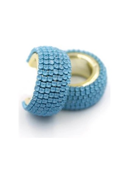 Litaetrend Taşlı Halka Küpe - Mavi fiyatları