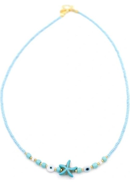 Litaetrend Boncuk Deniz Yıldzı Kolye - Mavi