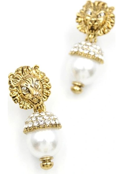 Litaetrend Incili Aslan Küpe - Bronz fiyatları