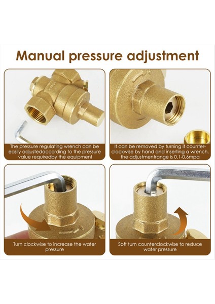 3/4 Inç DN20 Pirinç Su Basınç Regülatörü Vanası Su Basıncı (Yurt Dışından) modelleri