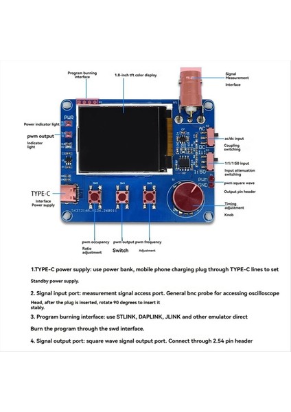 1,8 Inç Tft Renkli Ekranlı Mini Basit Osiloskop (Yurt Dışından) modelleri