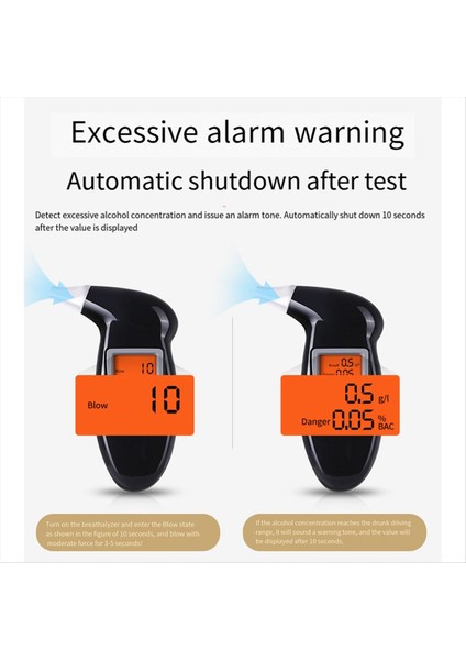 Taşınabilir Nefes Alkol Test Cihazı El Tipi Alkolmetre Alcotest Testi (Yurt Dışından) indirimleri