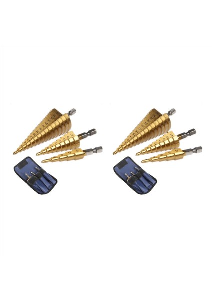 6pc Hss Adım Koni Konik Matkap Bit Set Delik Kesici Metriği 4-12/20/32MM 1/4 Inç Titanyum Kaplamalı Metal Alek Bitler (Yurt Dışından) fiyatları