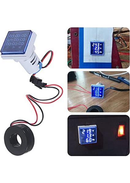 Akım Gerilim Hertz Ölçerler, Dijital 3'ü 1 Arada 22 mm Voltmetre Ampermetre (Yurt Dışından) modelleri