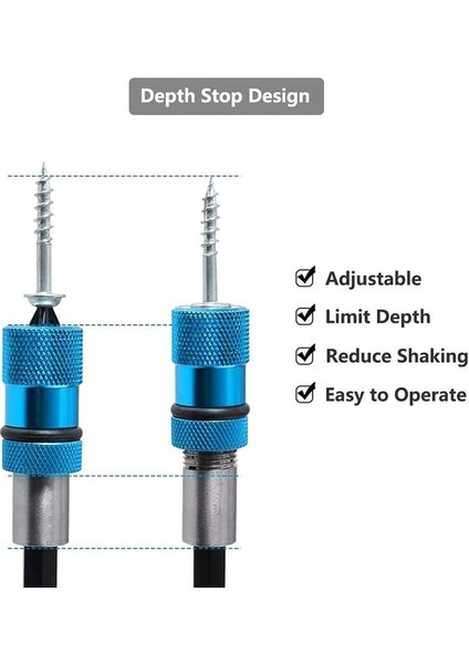 3pcs 60MM Alçıpan Vidalı Bitler Setter Manyetik Bit Tutucu 1/4 Inç Hex Shank Sürücü Bitleri Ayarlanabilir Derinlik Vidalı Tutucu (Yurt Dışından) fiyatları