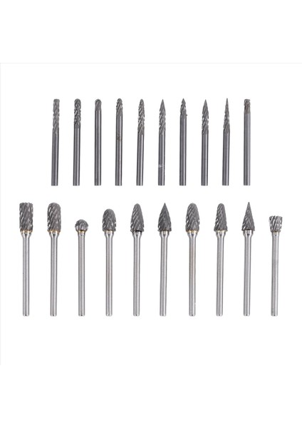 Çift Kesilmiş Karbür Rotary Çapak Seti 20PCS Kalıp Öğütücü Bitler 1/8 Inç Saplı Tungsten Karbür Kesme Çapakları Ahşap Çalışma Için (Yurt Dışından)
