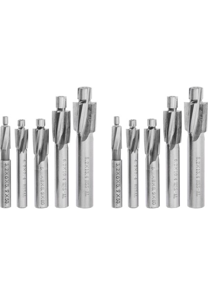 10PCS Hss Karşıbaz Mill M3-M8 Pilot Dutlama Aracı Freze Kesici Counterk End Mills (Yurt Dışından)