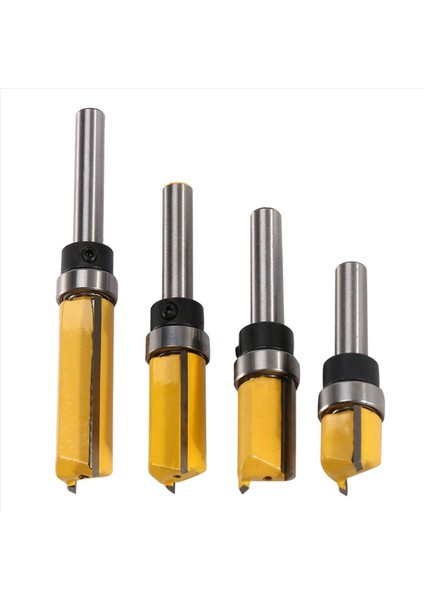 12PCS Floş Trim Yönlendirici Bitleri Üst Yatak Yönlendirici Biti 1/4 Inç Şaft Düz Desen Şablonu Yönlendirici Bit (Yurt Dışından) fiyatları