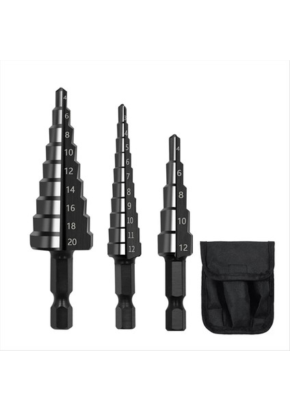 3pcs 3-12MM 4-12MM 4-20MM Hss Düz Olye Adım Matkap Bit Seti Ahşap Metal Delik Kesici Çekirdek Matkap Bit Seti (Yurt Dışından)