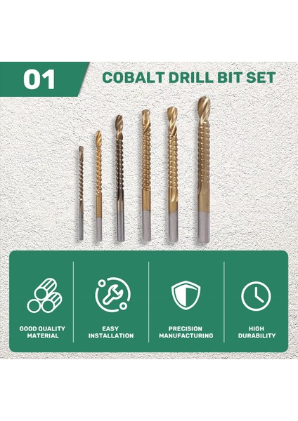 6pcs Kobalt Matkap Bit Set Delik Testere Kanal Seti Ahşap Işleme Testere Dişli Matkap Yuvalı Matkap (Yurt Dışından) fırsatları