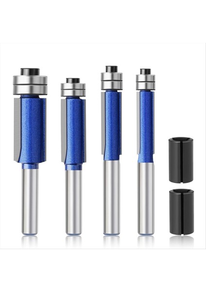 4pc Düz Yönlendirici Bits1/4 Inç Shank Alt Üst Rulman Floş Trim Yönlendirici Bit Seti Bitlik Ahşap Işlemesi Için (Yurt Dışından)