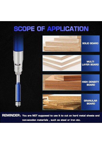 4pc Düz Yönlendirici Bits1/4 Inç Shank Alt Üst Rulman Floş Trim Yönlendirici Bit Seti Bitlik Ahşap Işlemesi Için (Yurt Dışından) fiyatları