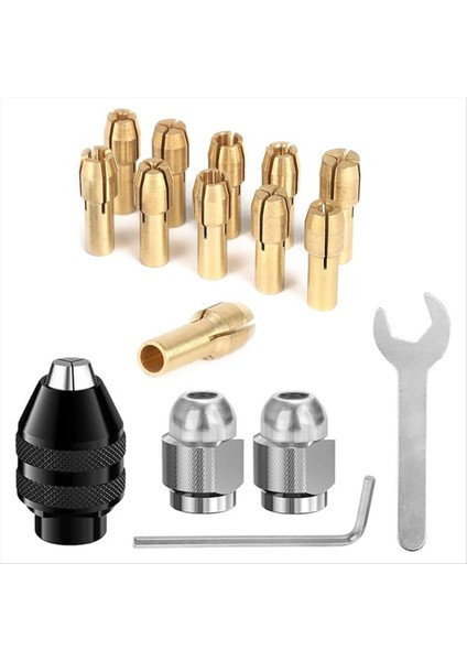 16PCS Matkal Chuck Collet Seti 4486 Anahtarsız Hızlı Değişim Yedek 4485 Pirinç Koltuk Somun Seti (Yurt Dışından)