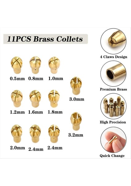 16PCS Matkal Chuck Collet Seti 4486 Anahtarsız Hızlı Değişim Yedek 4485 Pirinç Koltuk Somun Seti (Yurt Dışından) fiyatları