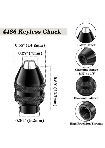 16PCS Matkal Chuck Collet Seti 4486 Anahtarsız Hızlı Değişim Yedek 4485 Pirinç Koltuk Somun Seti (Yurt Dışından) modelleri