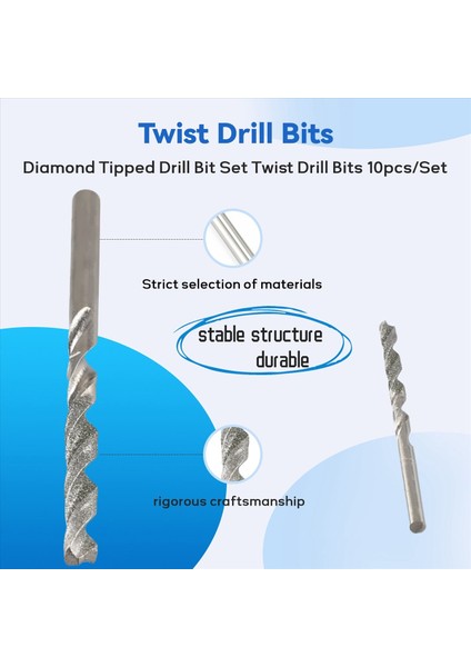 10 Adet Elmas Matkap Bitleri Set Bükülme Elmas Ucu Matkap Biti Ağır Hizmet Tipi Mini Elmas Matkap Ucu Cam Karo Için Set (Yurt Dışından) fırsatları
