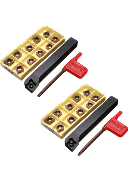 2x SCLCR1212H09 Tutucu Torna Tool Cutter 20 Pcs ile CCMT09T304-PM Bıçaklar Cnc 100MM Ekle (Yurt Dışından)