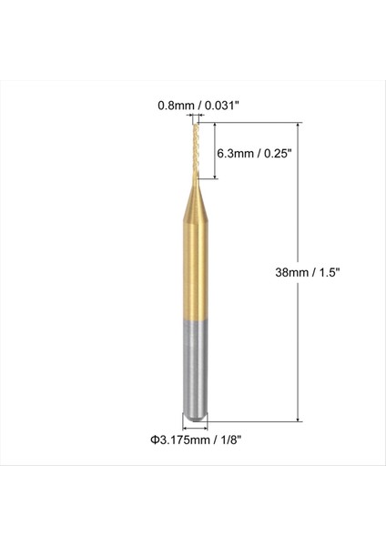 10 Adet Titanyum Ceket Karbür Uç Fabrikası Gravür Freze Kesici Cnc Yönlendirici Bitleri Pcb Makinesi Için 1/8 Inç Şaft 0 8mm (Yurt Dışından) fırsatları
