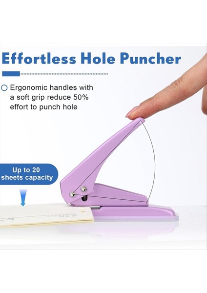 10 Pcs Kilitli Tek Delikli Punch 1 Delik Kağıt Deliği Punch 20 Sayfa Kapasite Anti Kaçma Tabanlı El Kağıt Puncher (Yurt Dışından) fırsatları