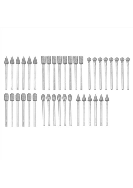 40 Adet Elmas Burr Bitleri Taş Oyma Seti Dremel Rotary Aleti Için 1/8 Inç Şafak (Yurt Dışından)