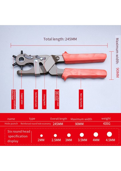 Ağır Hizmet Tipi Işçilik Tasarruflu Kemer Zımba Çok Fonksiyonlu Yumruk Pense Kayış Kayışı Kayış Izleme Deliği Delme Makinesi (Yurt Dışından) fırsatları