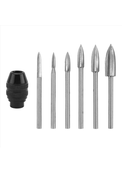 7pc Ahşap Oyma Araçları 1/8inch Shank Hss Gravür Matkap Aracı Ahşap El Sanatları Aksesuarları 4486 Dremel Aracı Için Chuck ile (Yurt Dışından)
