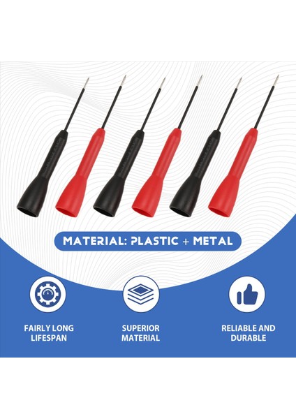 6'lı Paket 2 mm Iğne Test Probu, 600 V/10 A Tahribatsız Multimetre Testi (Yurt Dışından) fırsatları