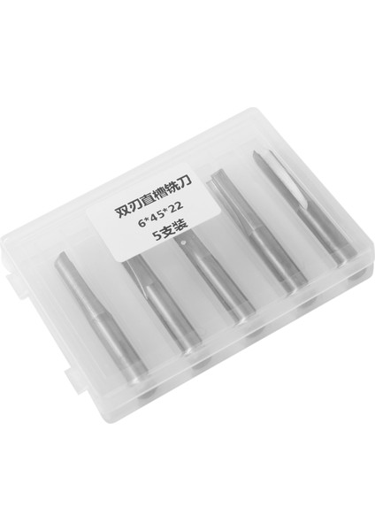 5pcs 6mm 22MM Çift Kenarlı Düz Yönlendirici Bitleri Düz Uç Freze Kesici 2 Flüt Cnc Kesme Tungsten Çelik Düz Yuva Biti Ahşap Işleme Için (Yurt Dışından)