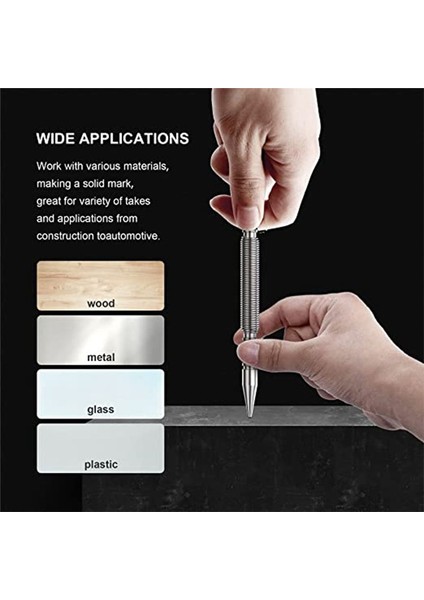 Bahar Çift Uç Çivi Yumruk Set Merkez Del Delin Yay Yüklü Marker Metal Ahaç Matkap Bit Kapı Pimi Çıkarma (Yurt Dışından) modelleri