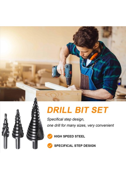 3pcs 4-32MM Hss Kobalt Adım Matkap Bit Seti Azot Yüksek Hızlı Çelik Spiral Metal Koni Üçlü Kısaltılmış Şafak Delik Kesici (Yurt Dışından) fırsatları