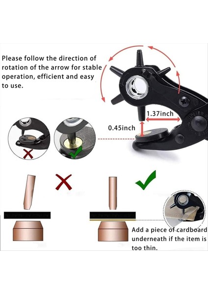 Deri Deliği Yumruk Seti Süper Ağır Hizmet Dönemi Kemerler Için Hassas Çok Delikli Boyutlar El Sanatları Delikleri (Yurt Dışından) fiyatları